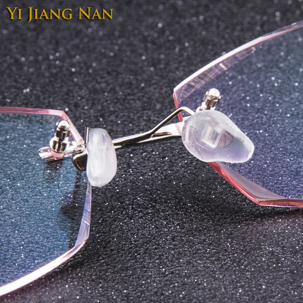 Женские титановые очки без оправы градиентные затемненные линзы оправа для