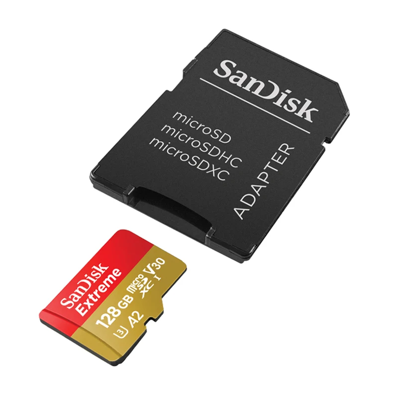 128GB A2 160MB Оригинальная Micro SD Карта sandisk Extreme U3 V30 A2 64 Гб 128 ГБ 256 ГБ 32 ГБ A1 флеш-карта памяти TF с адаптером для спортивных камер - Емкость: 128GB A2 160MB