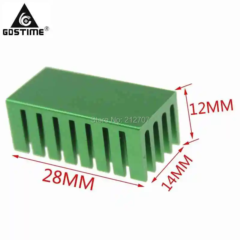 10 шт./лот Gdstime 28x14x12 мм система охлаждения Радиатор для чипа IC MOS VGA охлаждение