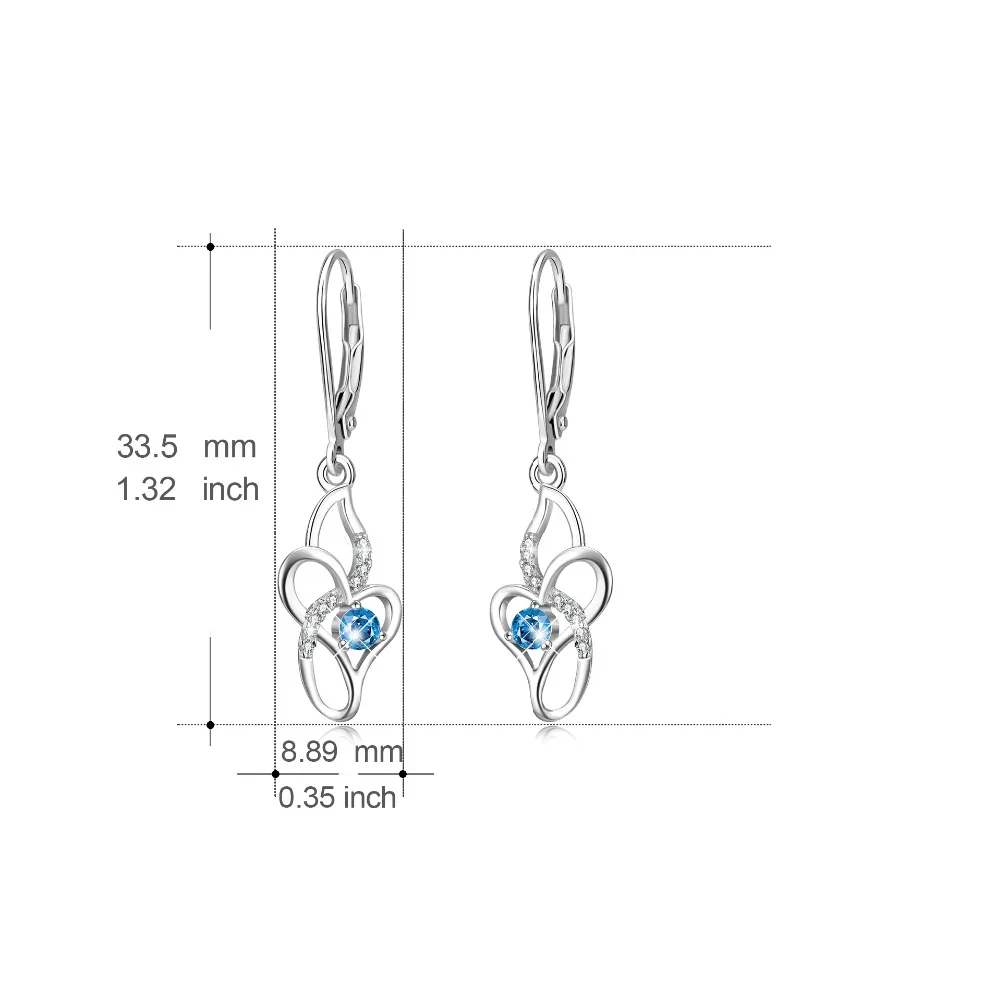 Женские серьги подвески из серебра 925 пробы с синим кристаллом|earrings for|drop earringsearrings