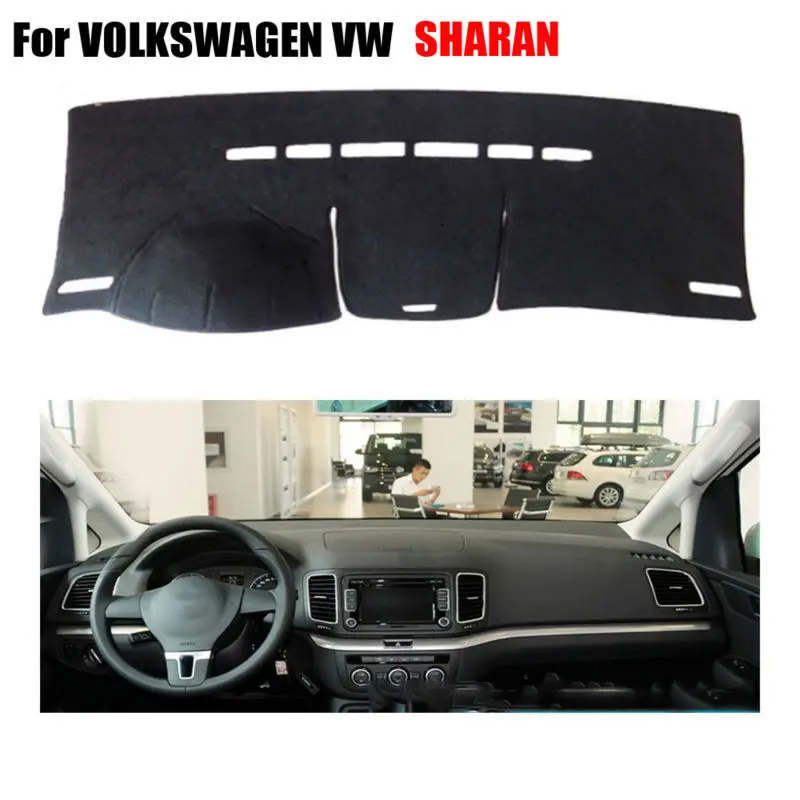 

Чехлы на приборную панель автомобиля, коврик для VOLKSWAGEN VW SHARAN, для всех лет, с левой стороны, аксессуары для приборной панели