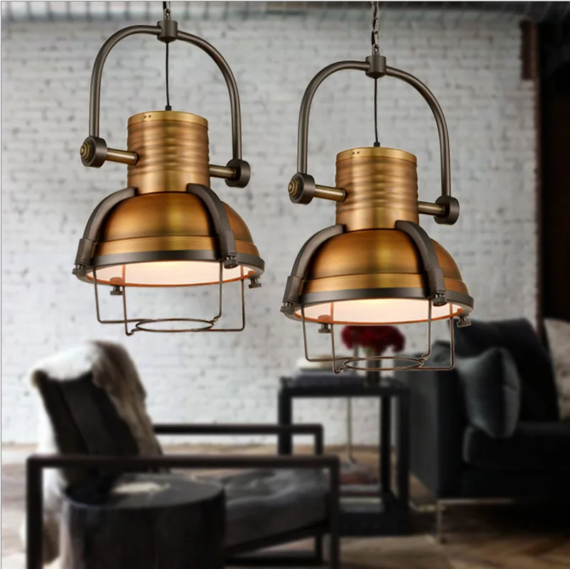 персонализированный лофт Vintage Pendant Light Iron Robles Хромированный бронзовый кухонный