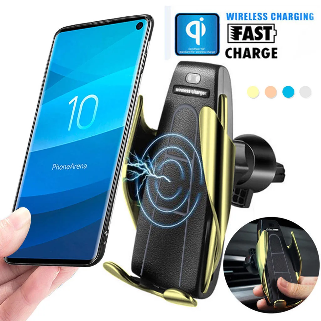 Для samsung Glaxy S10 S9 автоматическое зажимное Быстрое беспроводное Qi автомобильное