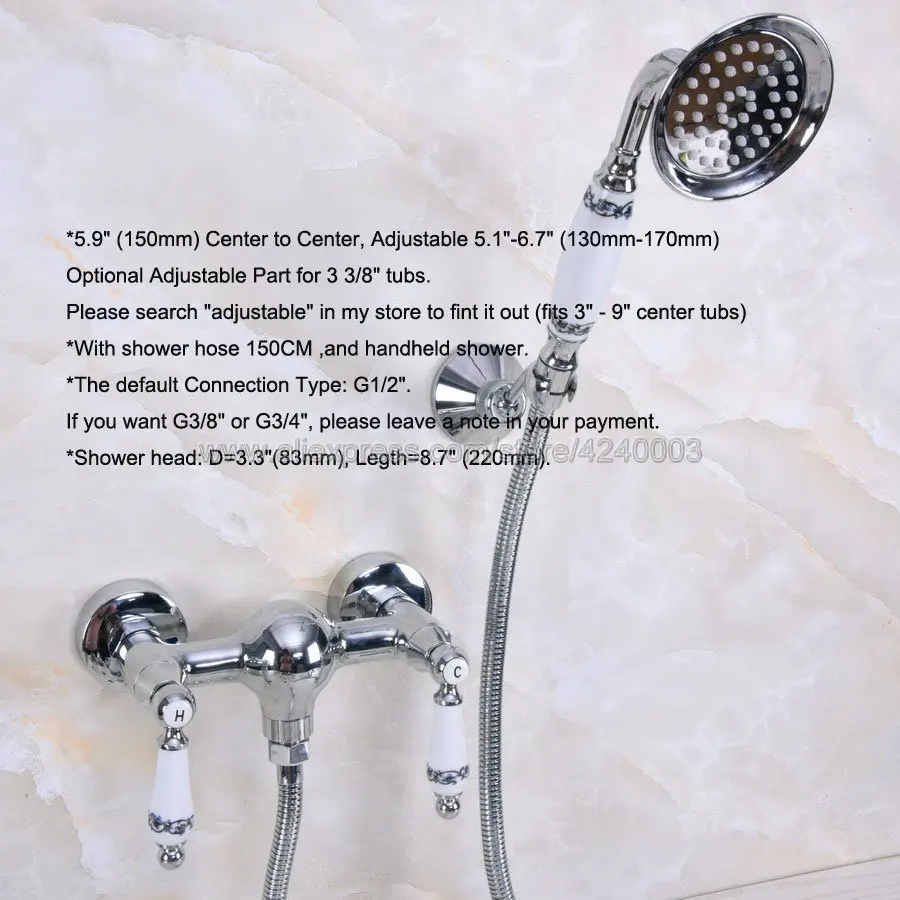 Полированный хромированный смеситель для ванной настенный комнаты кран с ручной