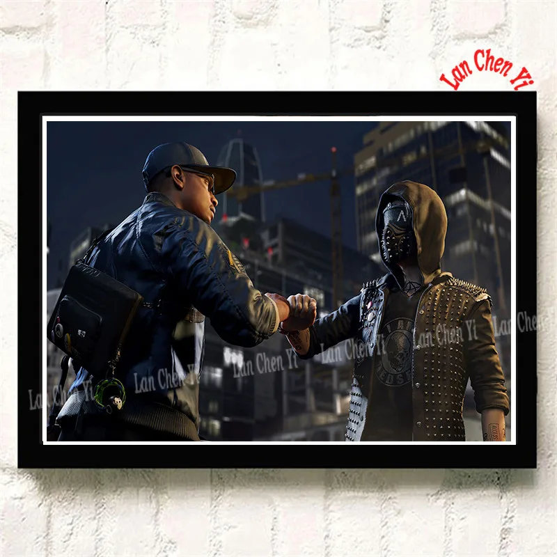 Watch_Dogs 2 бумага с покрытием плакаты стены украшения дома высокое качество принты - Цвет: Кофе