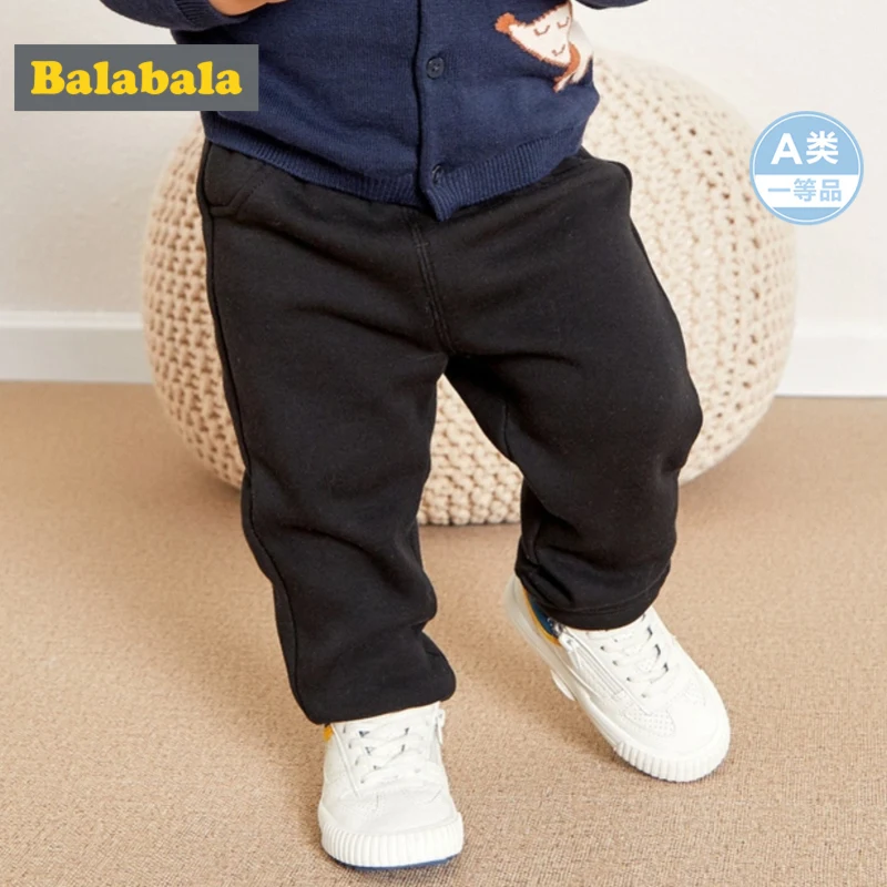 Balabala/штаны на флисовой подкладке с принтом для маленьких мальчиков и девочек