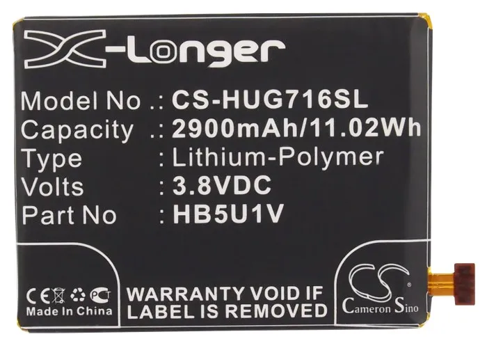 Высококачественный аккумулятор Cameron Sino 2900 мАч HB5U1V для Huawei Ascend D2 0082 2010|cameron sino|battery