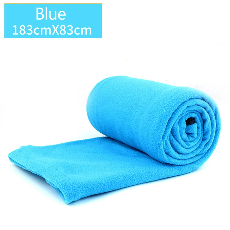 Blue Двойной спальный мешок из флиса, спальный мешок для ленивых, портативный, Saco De Dormir Uyku Tulumu, Сверхлегкий, Schlafsack, природа, поход - Цвет: Blue