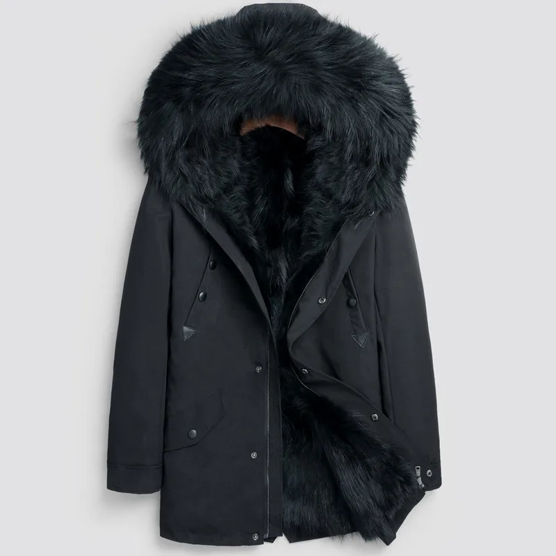 Мужская ветровка зимние меховые пальто зимняя парка с капюшоном теплая верхняя