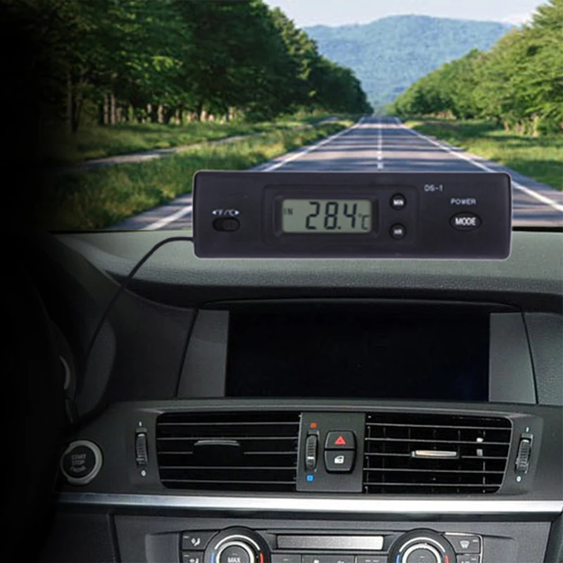 Car Portable Digital Thermometer With LCD Display In Out Clock Vehicle Household Appliances Monitor | Автомобили и мотоциклы