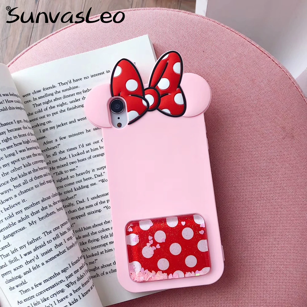 Pink Bow Minnie Для iPhone 6 6s 4," популярный 3D милый мультяшный Мягкий силиконовый чехол для телефона задняя крышка милый Единорог противоударный новейший чехол с животными - Цвет: Pink Bow Minnie