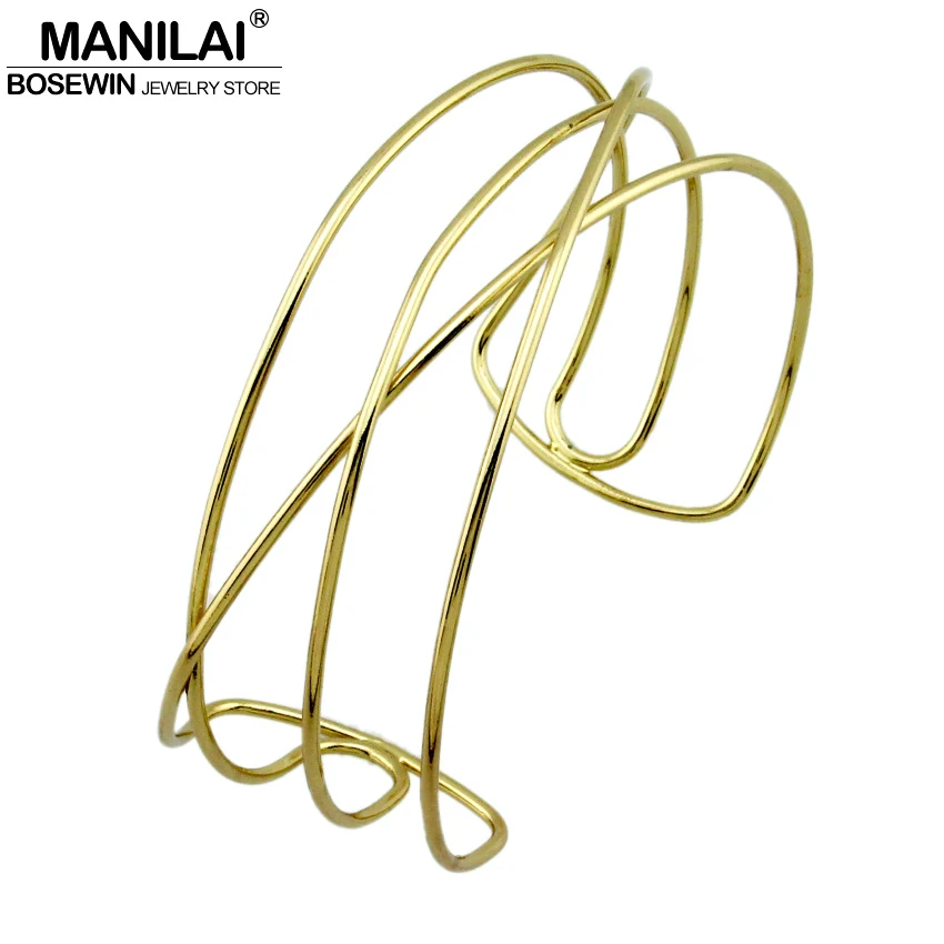 MANILAI Fashion Jewelry Choker Necklaces For Women Chokers Collar Statement Necklace Maxi Female Alloy Torques Gold Silver Color | Украшения