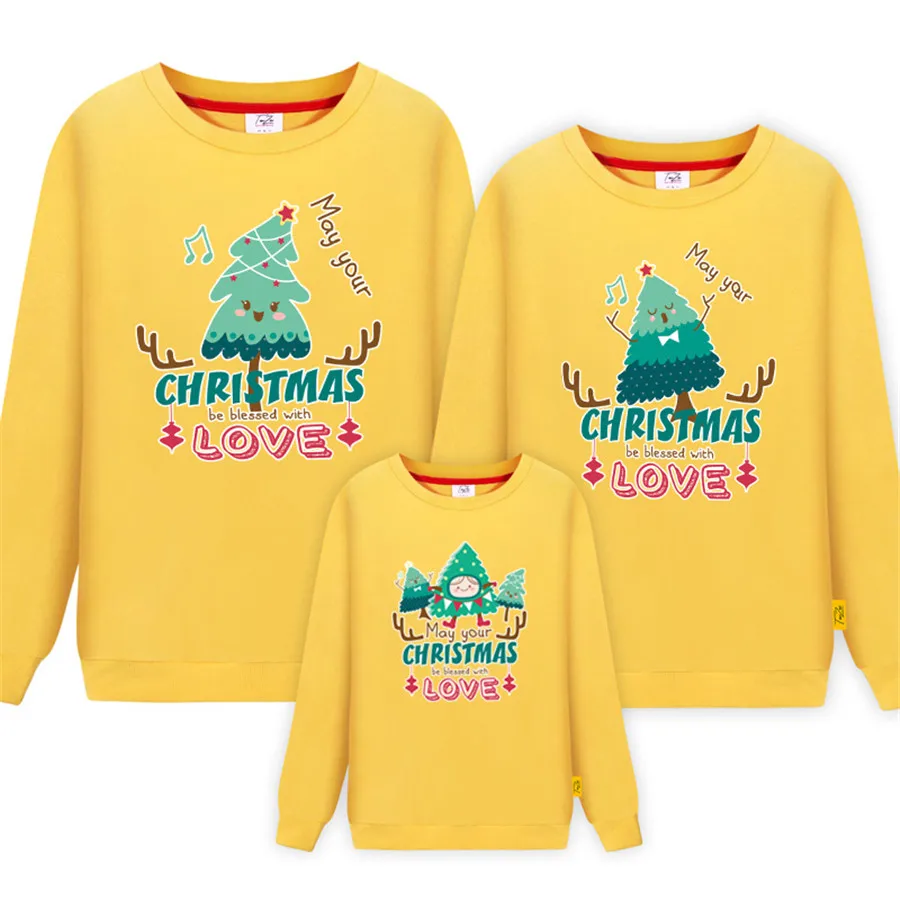 Семейный комплект зимней одежды 2019 Рождественский для матери и дочери семейный