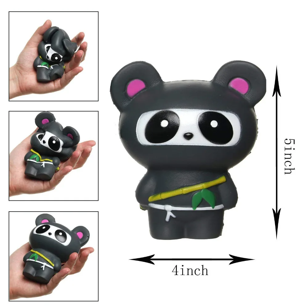 Животных Jumbo 14 см Kawaii ниндзя Squishy Panda/медведь/лиса хлеб мягкий замедлить рост Веселый малыш игрушки сладкий Шарм мультфильм торт