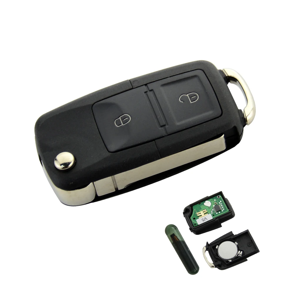 Ключ дистанционного переключения OkeyTech 2 кнопки 433 МГц ID48 чип для VW Volkswagen Bora Golf Passat