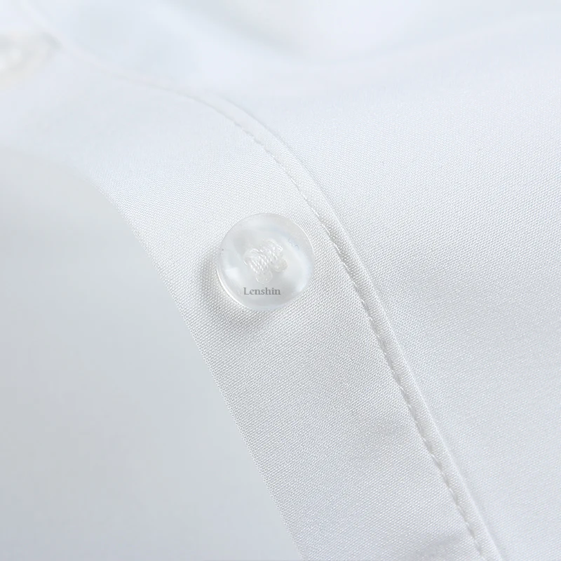 Lenshin Женская Полосатая Рубашка на пуговицах деловой стиль деловая Офисная