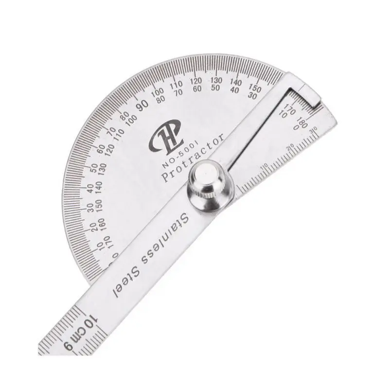 1 pcs 180 Degree Stainless Steel Round Head Angle Finder Craftsman Rule Protractor Ruler Machinist Tool | Инструменты
