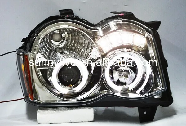 Для Jeep Chrysler для Grand Cherokee светодиодный светильник на голову ангельские глазки 2008-2010 год хромированный корпус SN