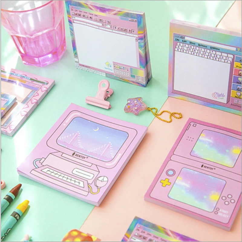Kawaii компьютерная игра машина форма клейкие стикеры для заметок блокнот школьные принадлежности планировщик наклейки бумага Stationery канцелярские принадлежности