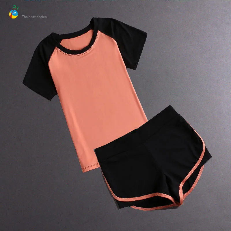 orange two pcs short Комплект из пяти предметов для йоги, спортивная одежда для женщин, спортивный бюстгальтер, одежда для фитнеса, спортивный костюм для женщин, женский укороченный топ для тренировок в тренажерном зале - Цвет: orange two pcs short