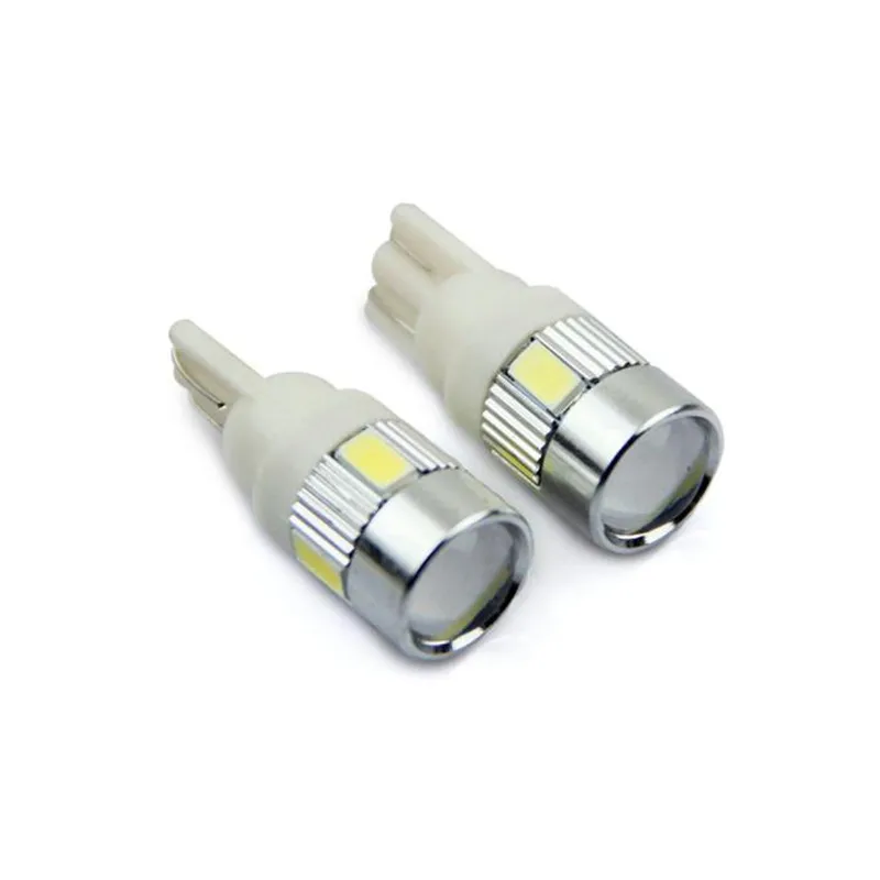 2 шт. W5W Белый Синий Красный 6SMD 5630 Автомобильный светодиодный фонарь заднего хода