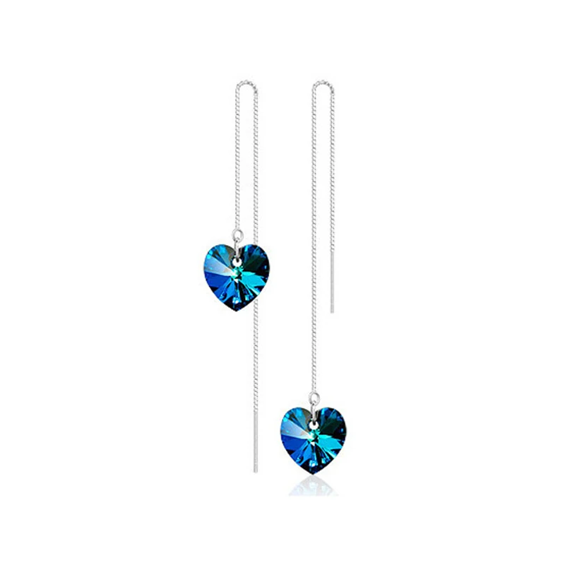 Серьги подвески женские в форме сердца с австрийскими кристаллами|earrings for|dropping