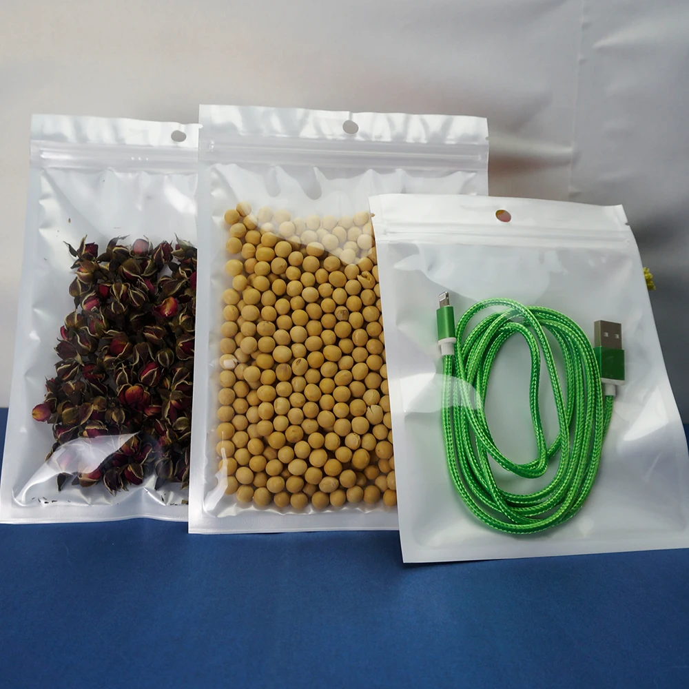 9*16 см 100 шт белая полупрозрачная БОПП жемчужная пленка ziplock мешок молния