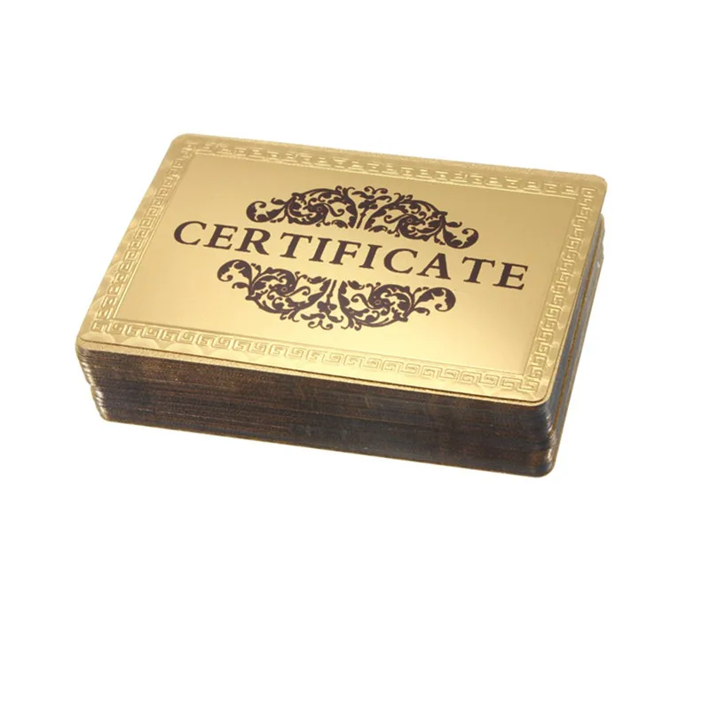 24K чистое золото игральные карты покер игры водонепроницаемый карат фольги