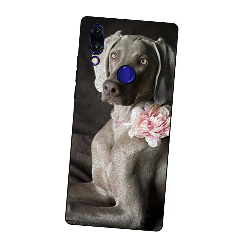 N464 Weimaraner Cute Black Silicone Case Cover For Xiaomi Redmi Note 3 4 4X 5 5A 6 7 Pro Global |