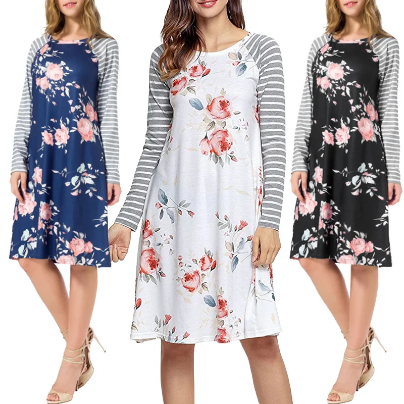 Oufanci женское платье Новинка 2017 года осень плюс Размеры Платья для женщин