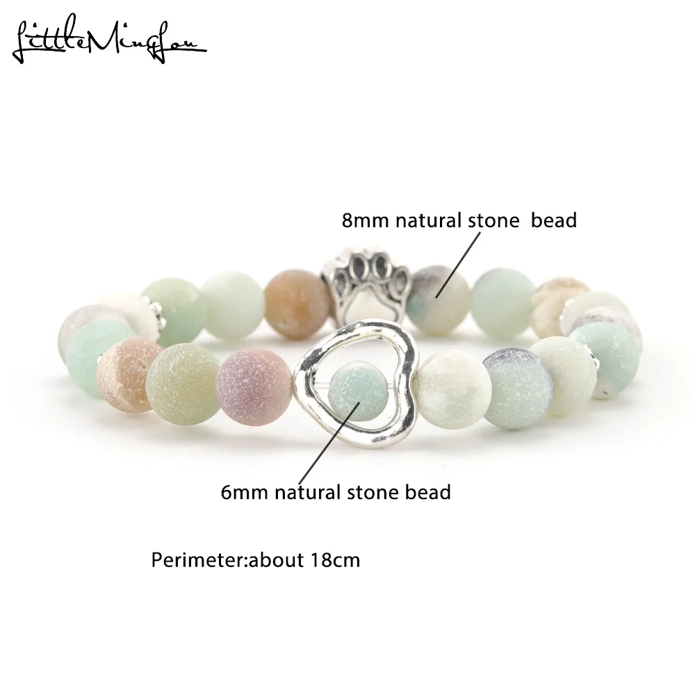 Женский браслет с подвеской в виде животного кота собаки единорога сердца камни