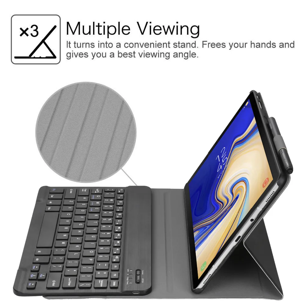 7 цветов подсветки bluetooth-клавиатура для samsung Galaxy Tab S4 10,5 SM-T830 SM-T835 SM-T837 Беспроводной клавиатура Съемная крышка