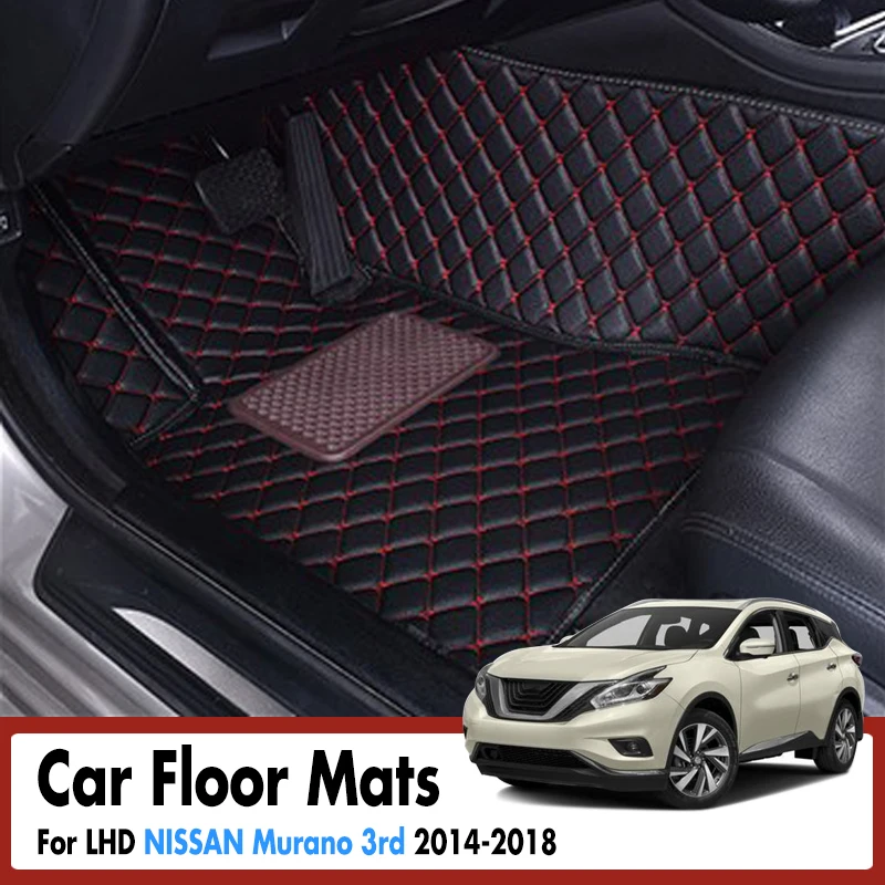 LHD автомобильные коврики для NISSAN Мурано 3rd 2014 2015 2016 2017 2018 Авто внутренние кожаные