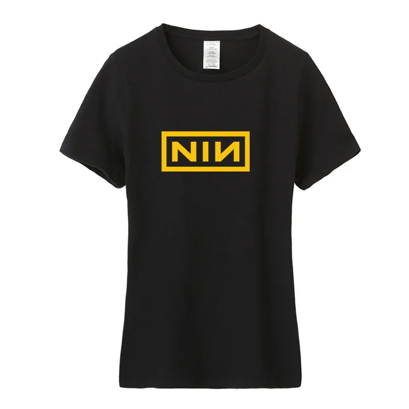 Новый летний Nine Inch Nails футболки хлопок короткий рукав женщина музыка футболка Топ