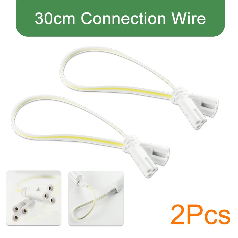2pcs Connect Cable Kaguyahime 30см 60см T5 светодиодные трубки T8 6W 10W 220V люминесцентная лампа LED T5 свет лампа 2835 SMD T8 освещения 300 мм 600 мм - Испускаемый цвет: 2pcs Connect Cable