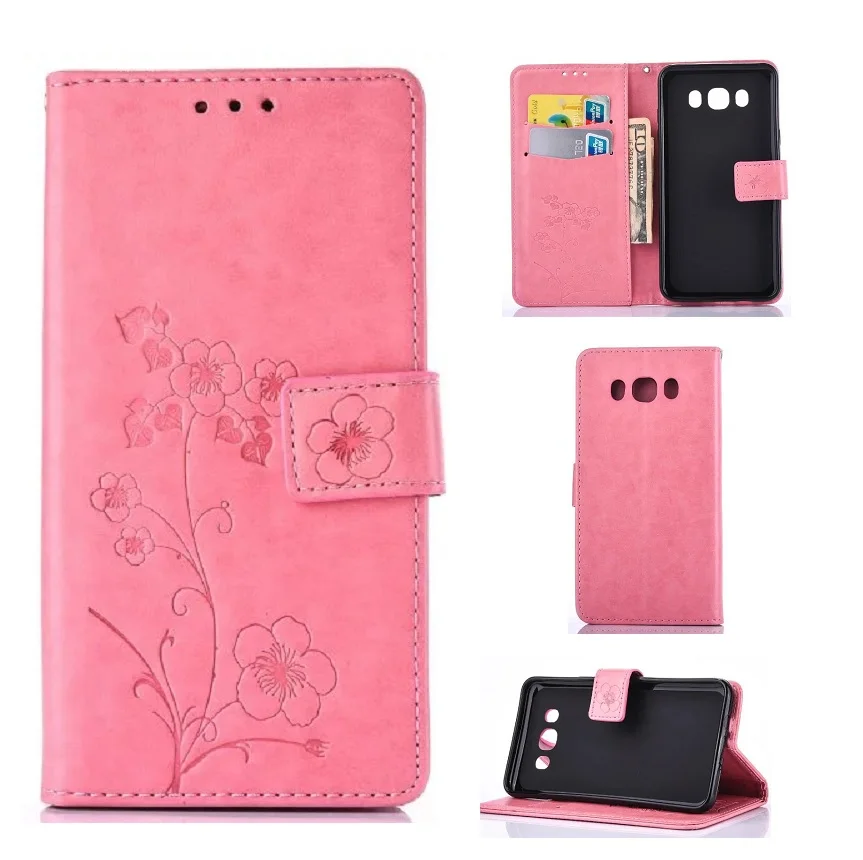 Флип-кейс с пятилистным цветком тиснение искусственная кожа кошелек подставка