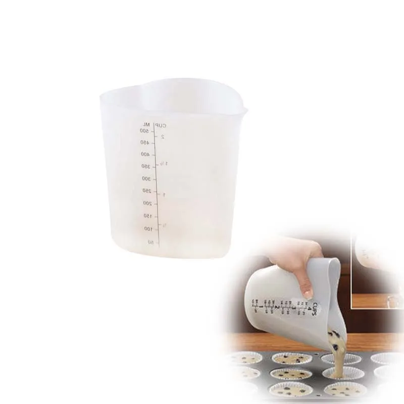 Кухонные инструменты 500 мл силиконовая мерная чашка в форме сердца для готовки