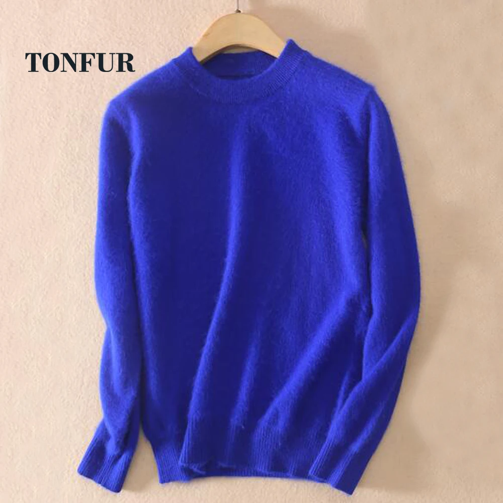 Свитер женский из 100% натурального меха норки осенне-зимний мягкий кашемировый