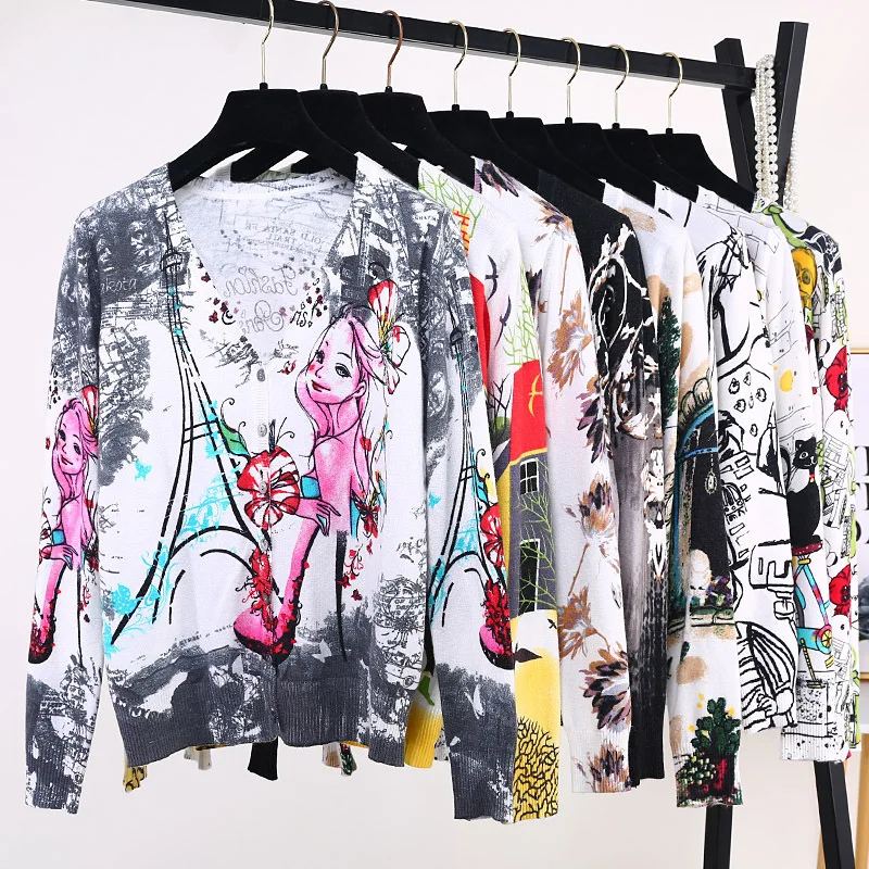 new 2019 Spring autumn cardigan Korea style women sweater thin long-sleeve knitted clothing B-074 |
