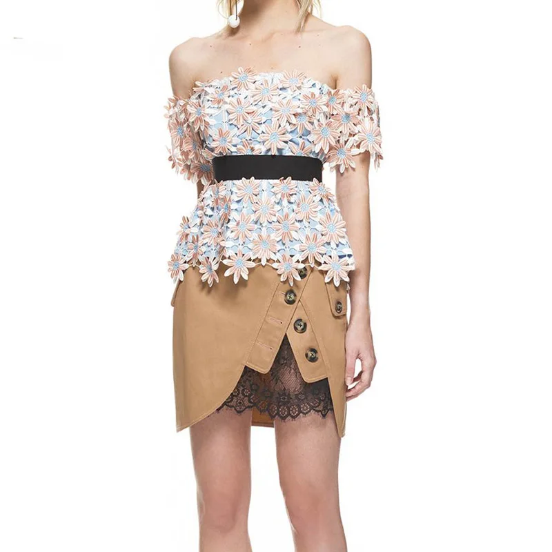 Dress Women 2017 Summer Brand New Floral Lace Patchwork Aysmmetrical Length Sexy Club Slim Bodycon Dresses Vestidos de Festa | Женская