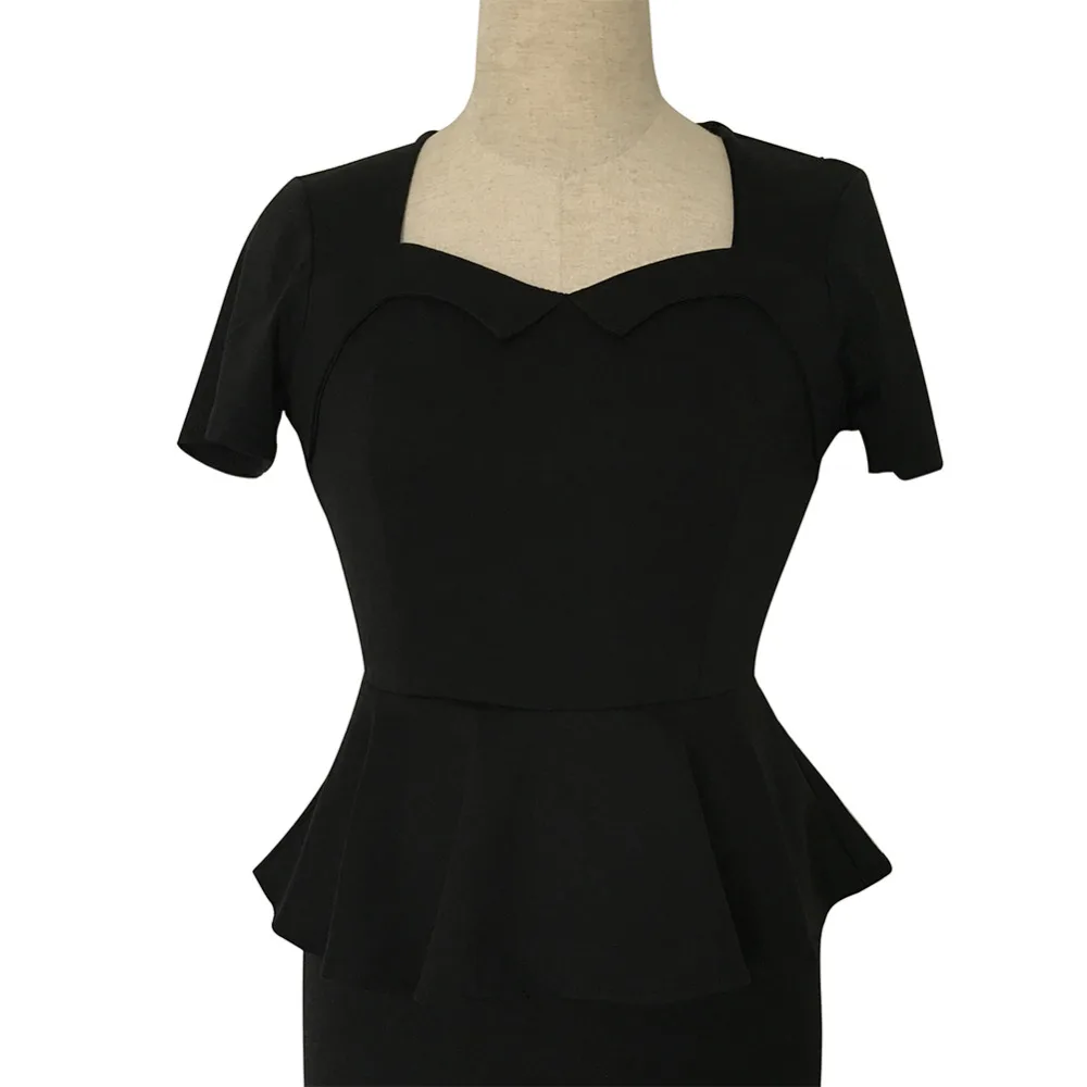 Женское платье карандаш Oxiuly винтажное до колена с рукавами фонариками|dress