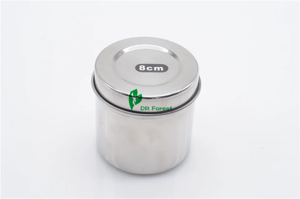 

Dentist Lab 8cm Stainless Steel Cotton Ball Gauze Tampon Jar Holder Dispenser
