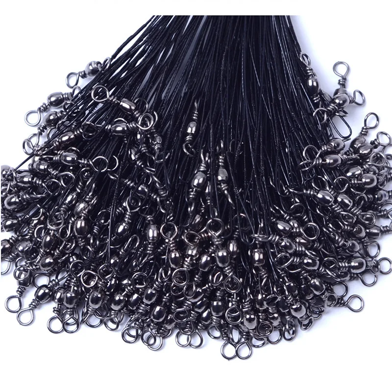 20 шт./лот леска из нержавеющей стали с защитой от укуса поводок вертлюжным