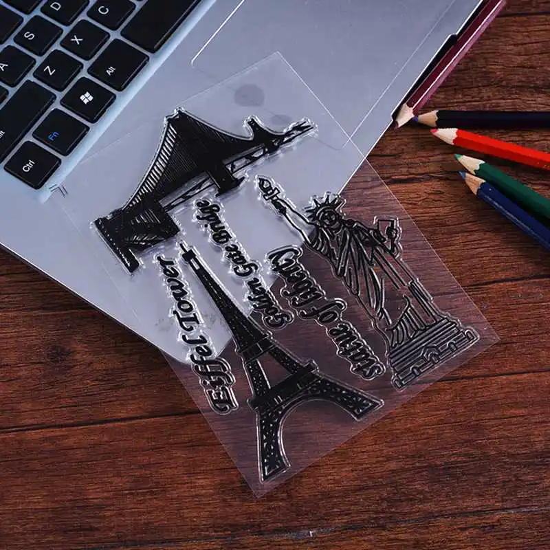 Прозрачный штампы EiffelTower статуя свободы для Скрапбукинг DIY силиконовые