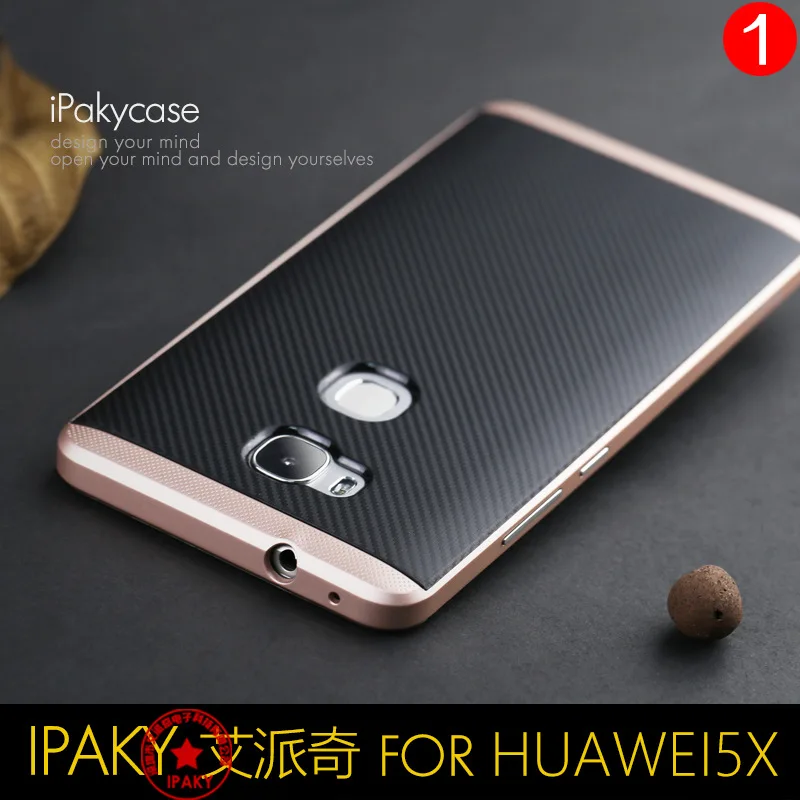 100% Original iPaky Brand Huawei honor 5x Case Luxury Neo Hybrid Armor Silicone Back Cover with PC Frame free shipping