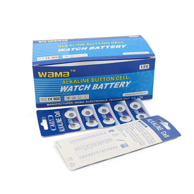 10 шт./упак. Wama AG1 LR621 1,55 V щелочные батареи таблеточного батарейки-таблетки предназначены для одноразового использования в калькулятор игрушки часы