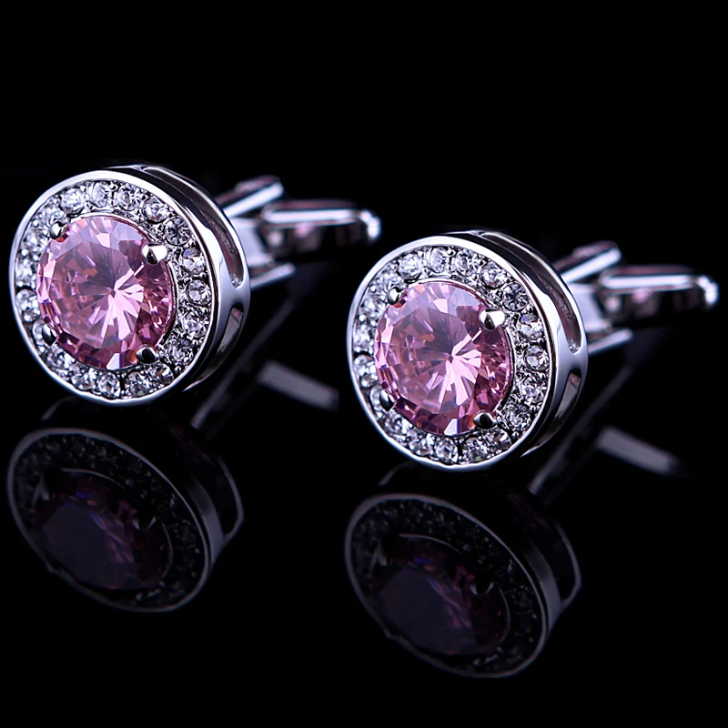 KFLK Luxury shirt cufflink for Unisex Brand cuff buttons link High Quality Pink Crystal gemelos abotoaduras Jewelry | Украшения и