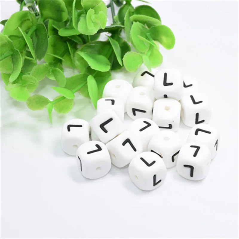 10 PCS L English Alphabet Silicone Letter Bead DIY Baby Teething Beads Pendant Toy Necklace Food Grade 12 MM | Украшения и