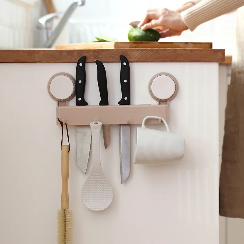 Сильный всасывающий мини держатель ножа Полка на присоске для кухонных крючков