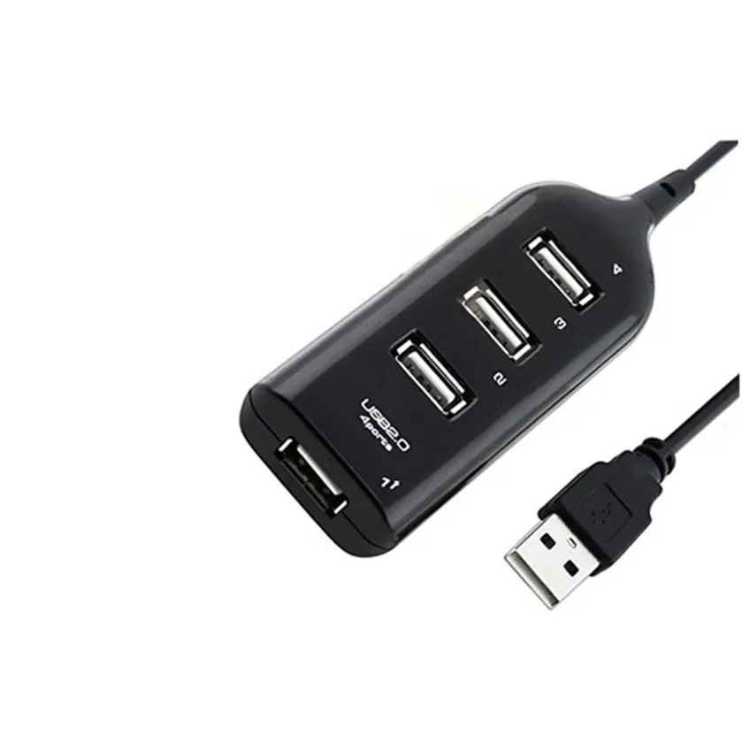 High Quality USB 2.0 Hi-Speed 4-Port Splitter Hub Adapter For PC Computer Notebook New |